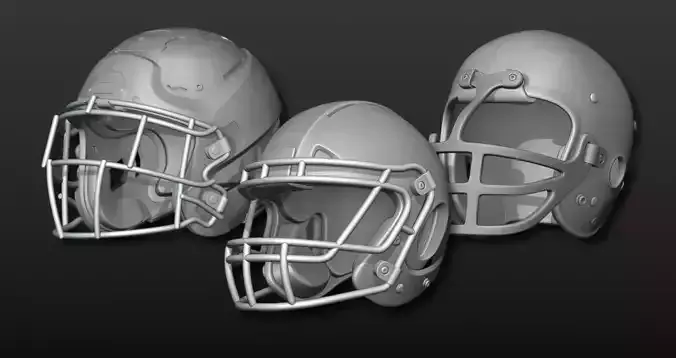 Printable Football Helmets 3D Model Collection