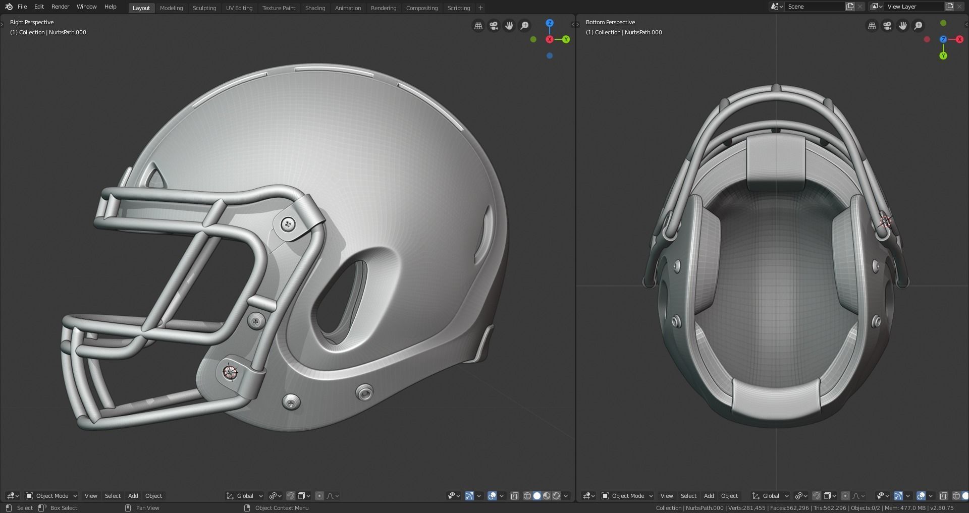 Printable Football Helmets 3D Model Collection_7