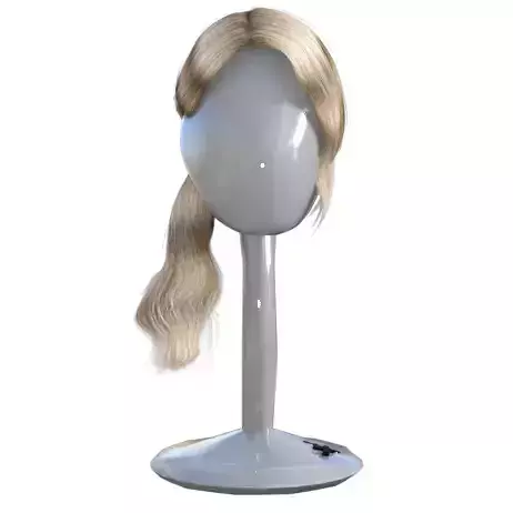 realistic hair mannequin with long blonde
