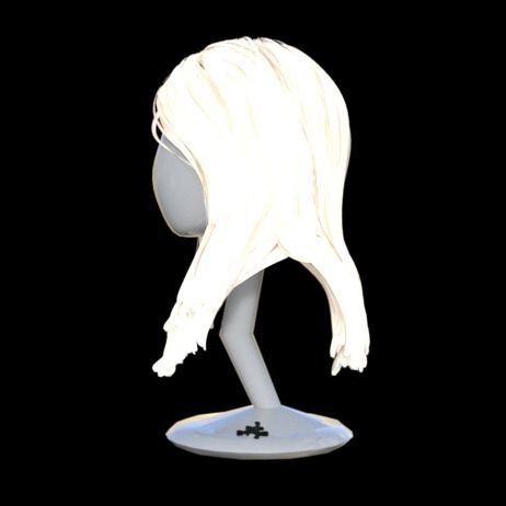 realistic hair blonde wig on mannequin 3D model_2