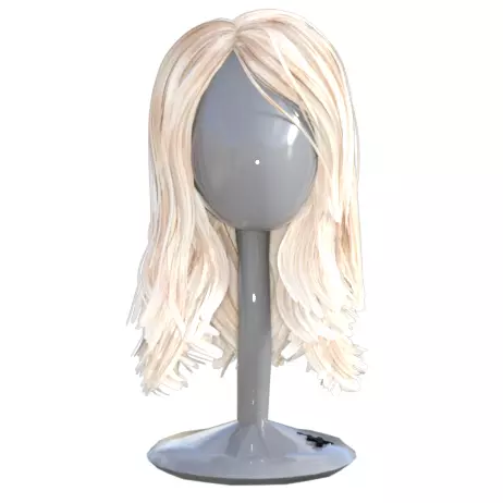 realistic hair blonde wig on mannequin 3D model_0