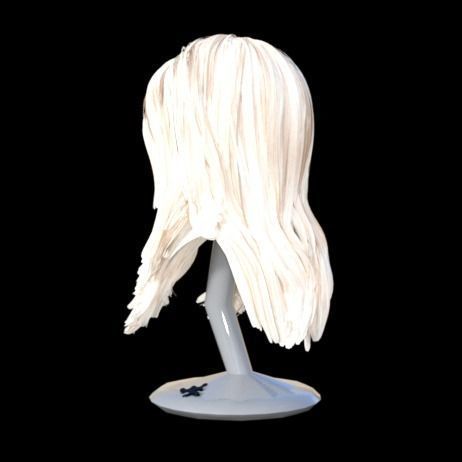 realistic hair blonde wig on mannequin 3D model_3