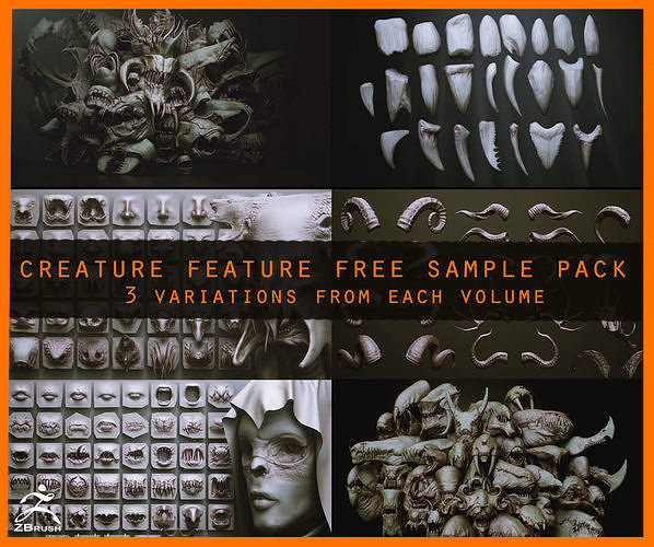 CREATURE FEATURES FREE SAMPLE PACK Free 3D model