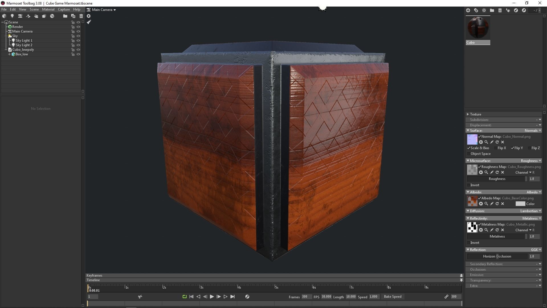 Cube Game Low Poly PBR Low-poly 3D model_13