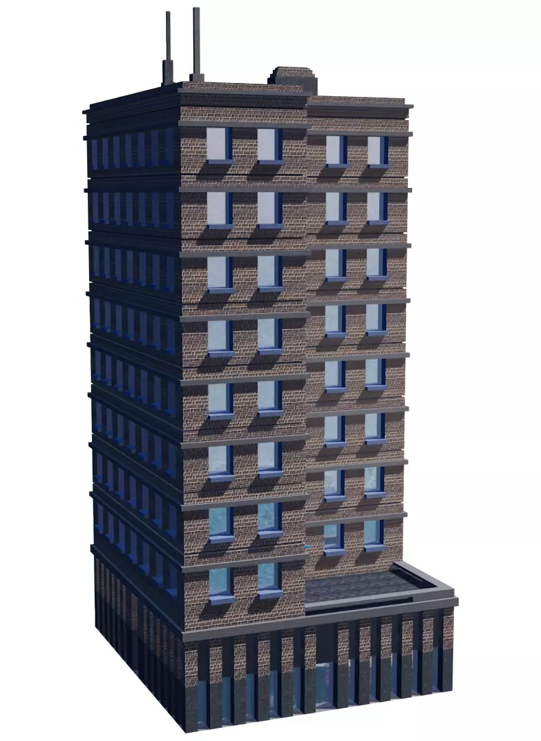 Background skyscraper Architecture LOWPOLY Building 02 Free low-poly 3D model