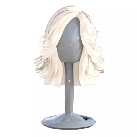 realistic hair wig 3D model_0