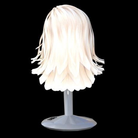 realistic hair wig 3D model_4