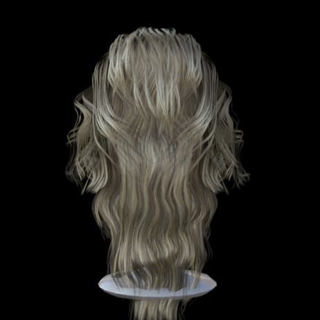 realistic hair long blonde on mannequin 3D model_4