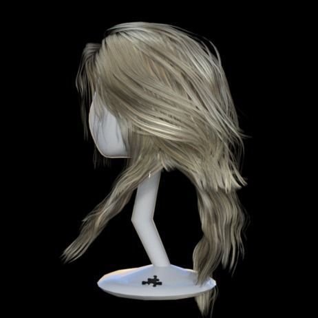 realistic hair long blonde on mannequin 3D model_2