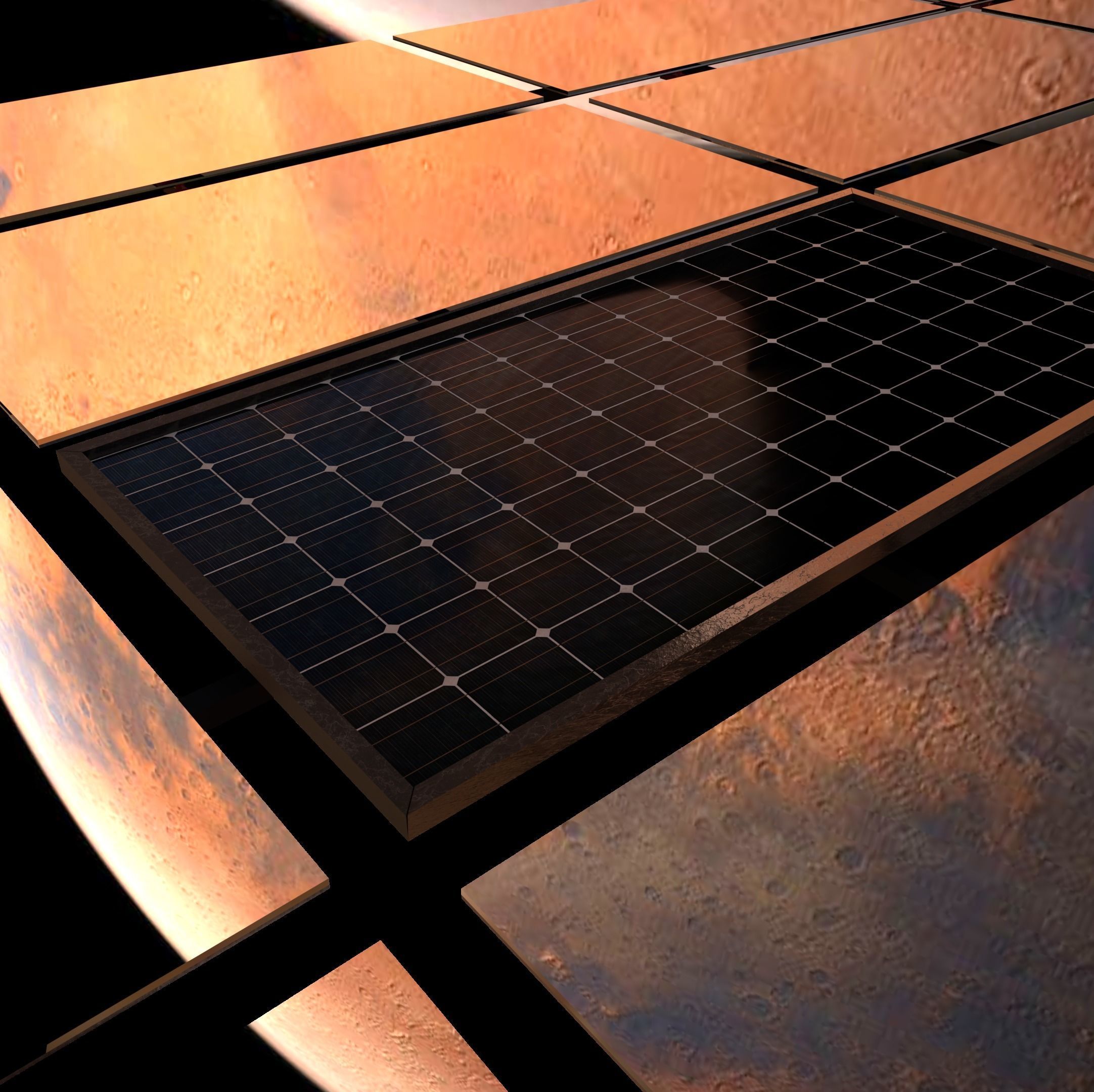 double mirror satellite Low-poly 3D model_13