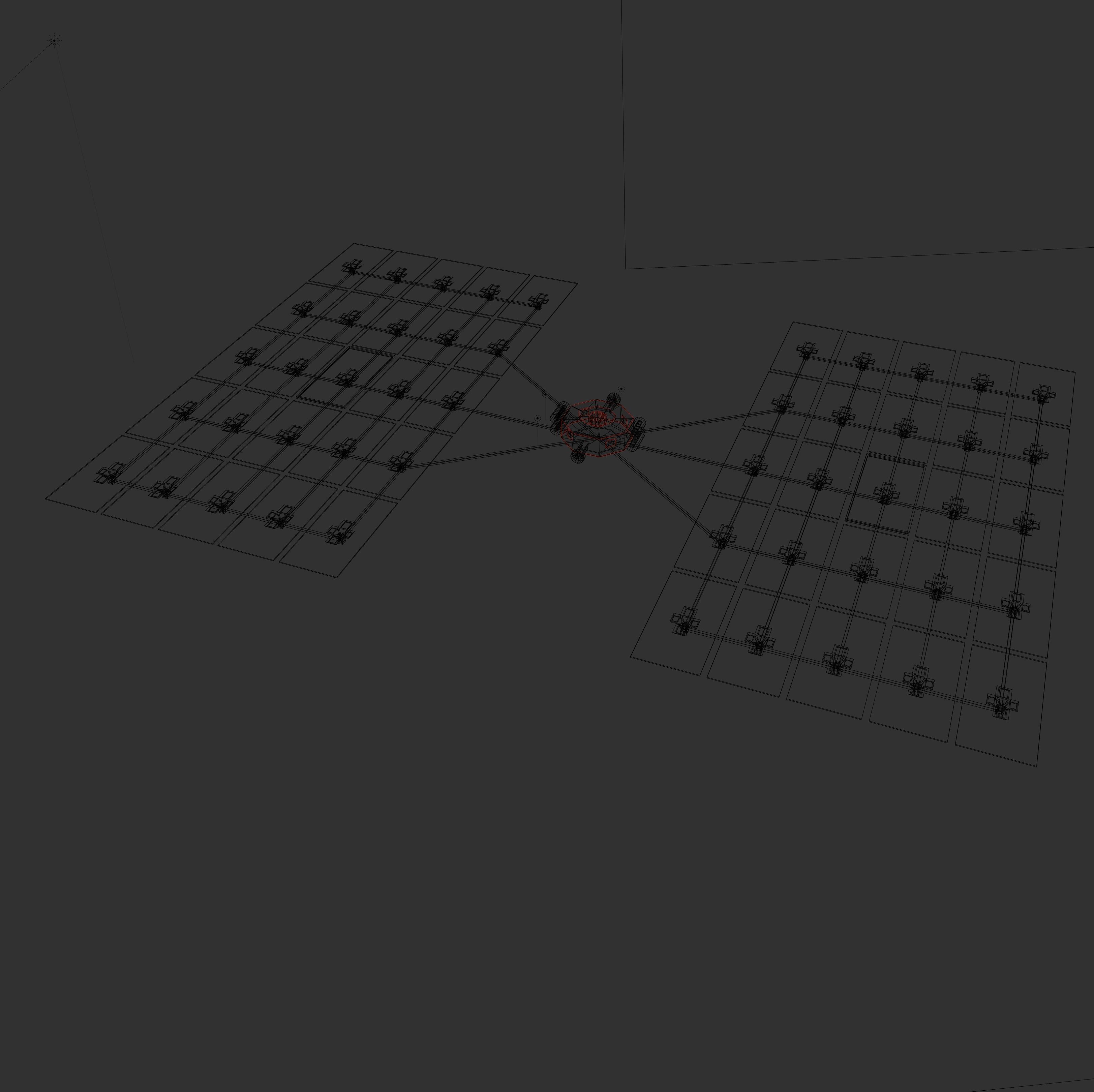 double mirror satellite Low-poly 3D model_4