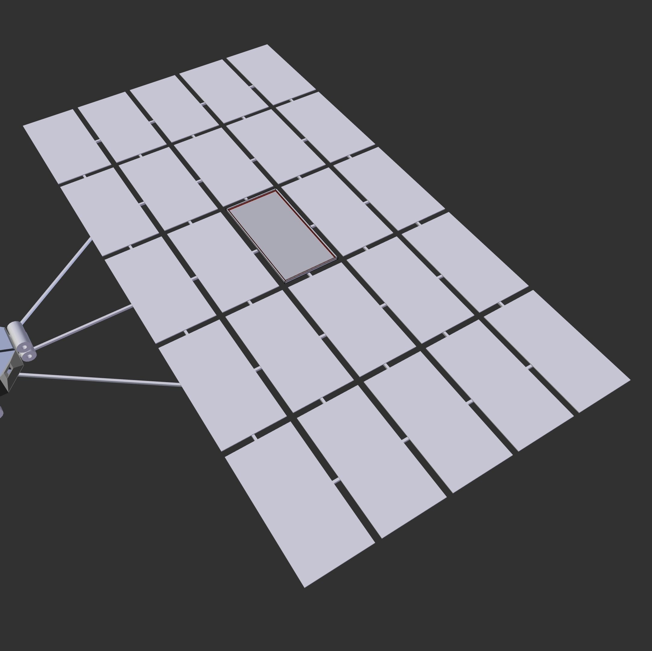 double mirror satellite Low-poly 3D model_11