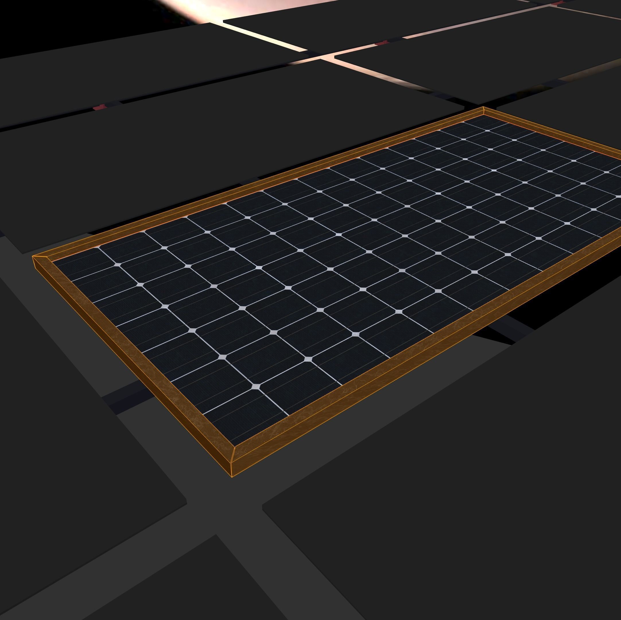 double mirror satellite Low-poly 3D model_14