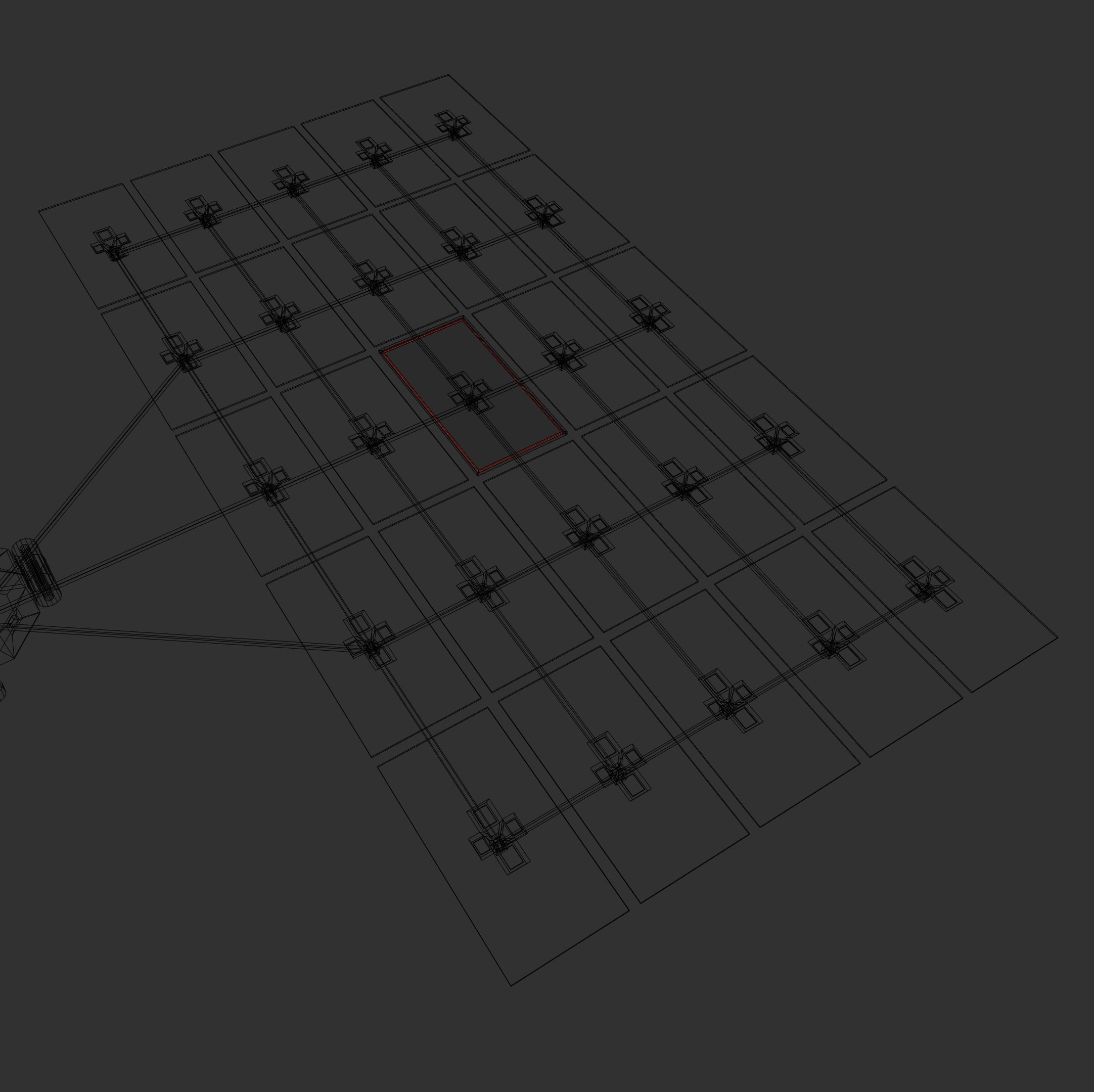 double mirror satellite Low-poly 3D model_12