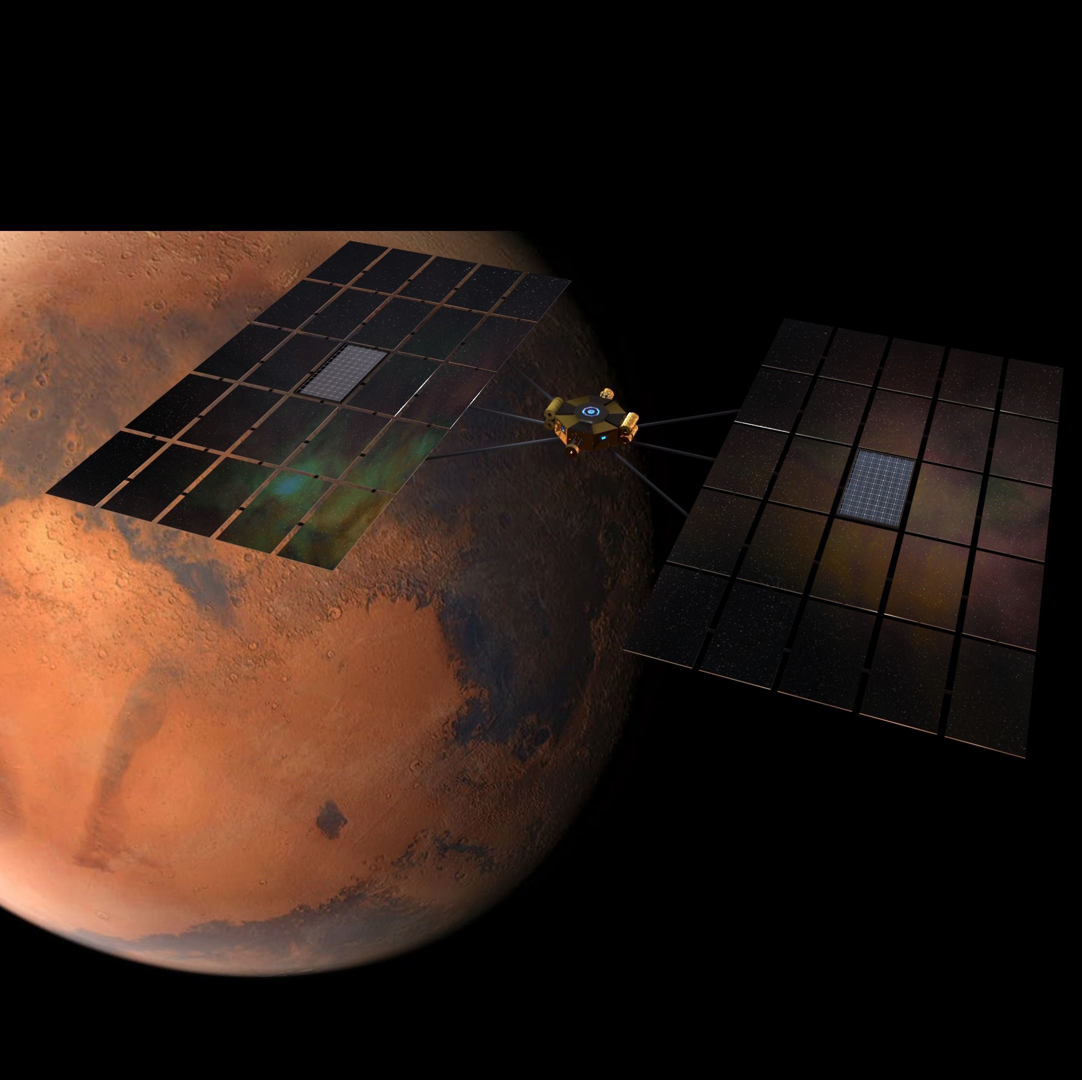 double mirror satellite Low-poly 3D model_1