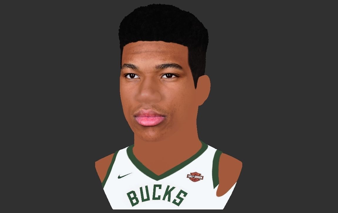 Giannis Antetokounmpo bust ready for full color 3D printing 3D print model_24
