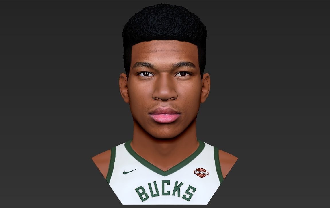 Giannis Antetokounmpo bust ready for full color 3D printing 3D print model_16
