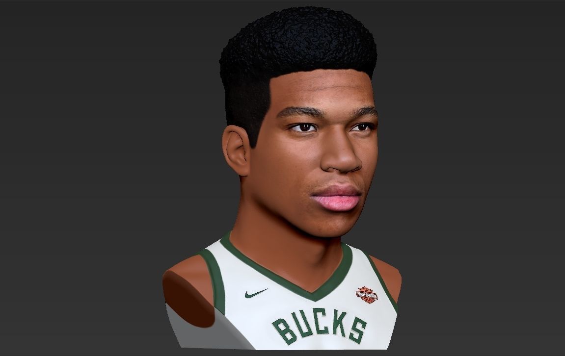 Giannis Antetokounmpo bust ready for full color 3D printing 3D print model_22