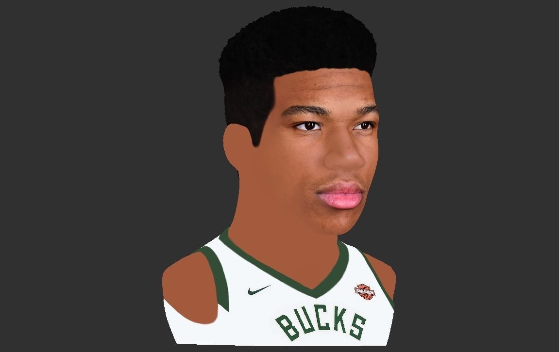 Giannis Antetokounmpo bust ready for full color 3D printing 3D print model_25
