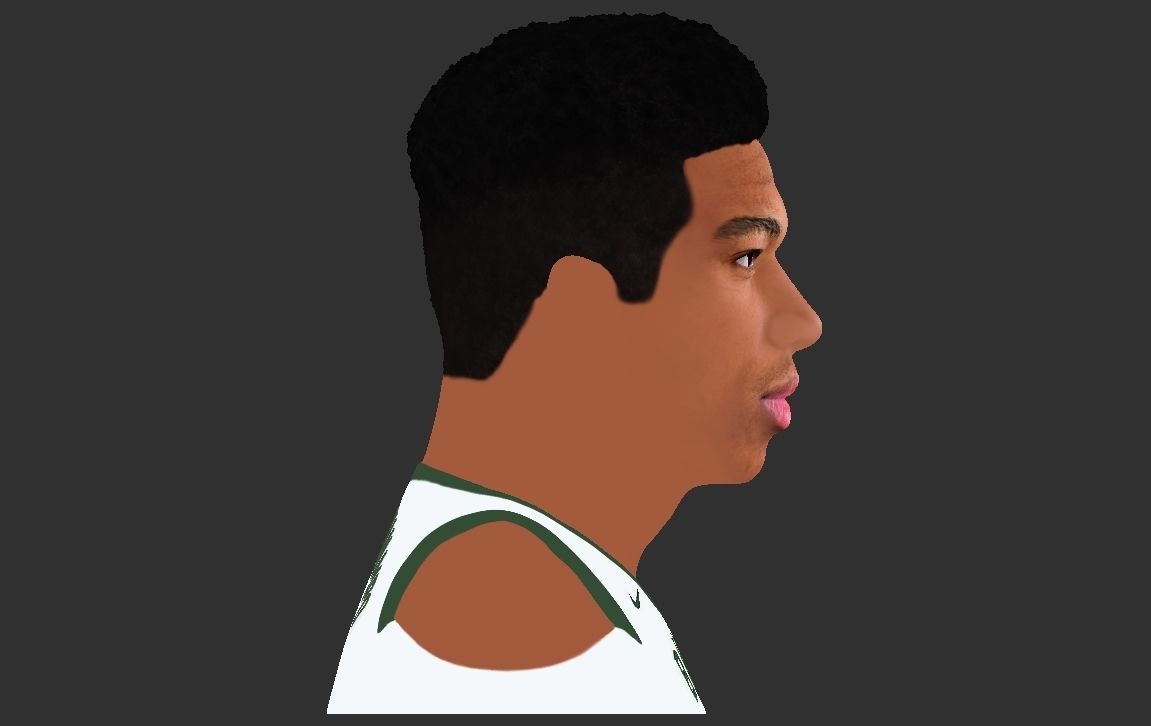 Giannis Antetokounmpo bust ready for full color 3D printing 3D print model_26