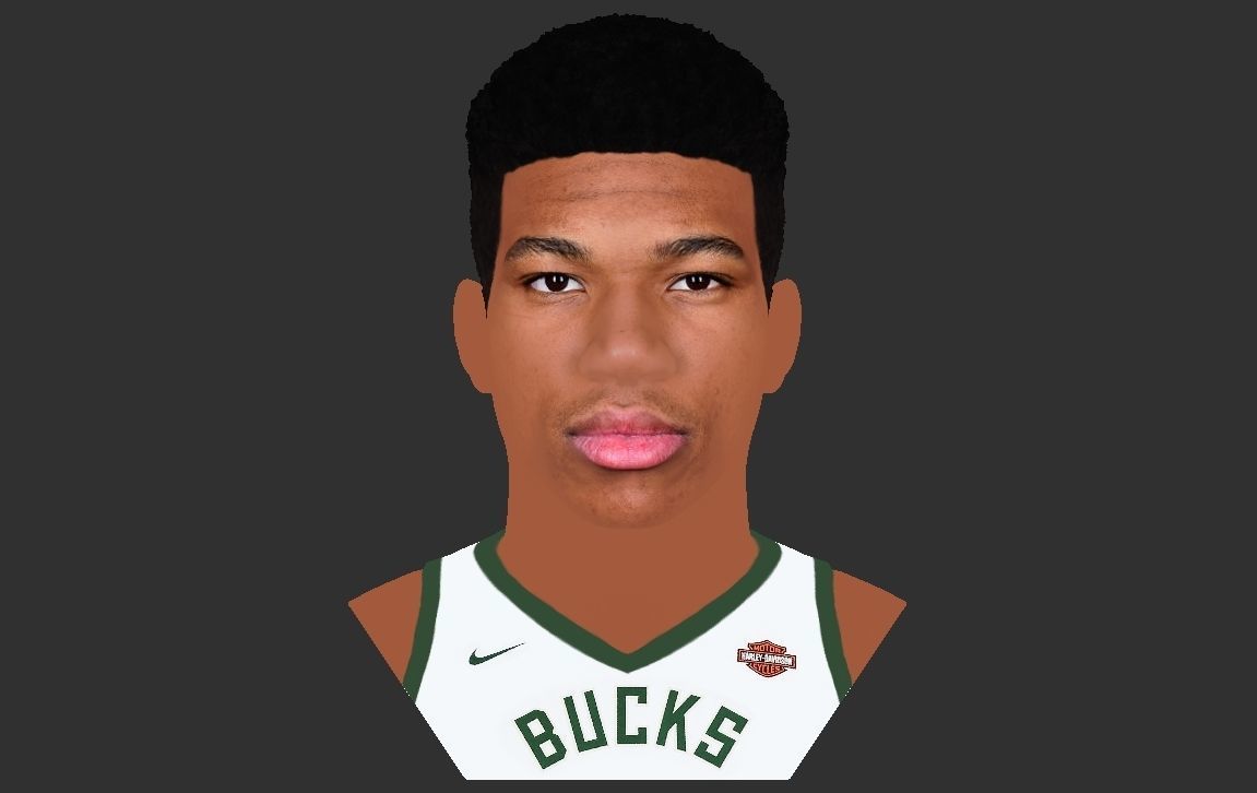 Giannis Antetokounmpo bust ready for full color 3D printing 3D print model_21