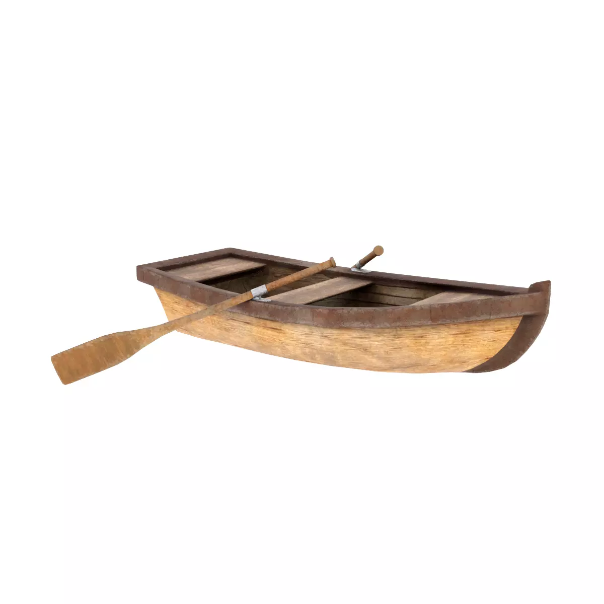 ROWING BOAT 3D MODEL LOW POLY PBR Low-poly 3D model