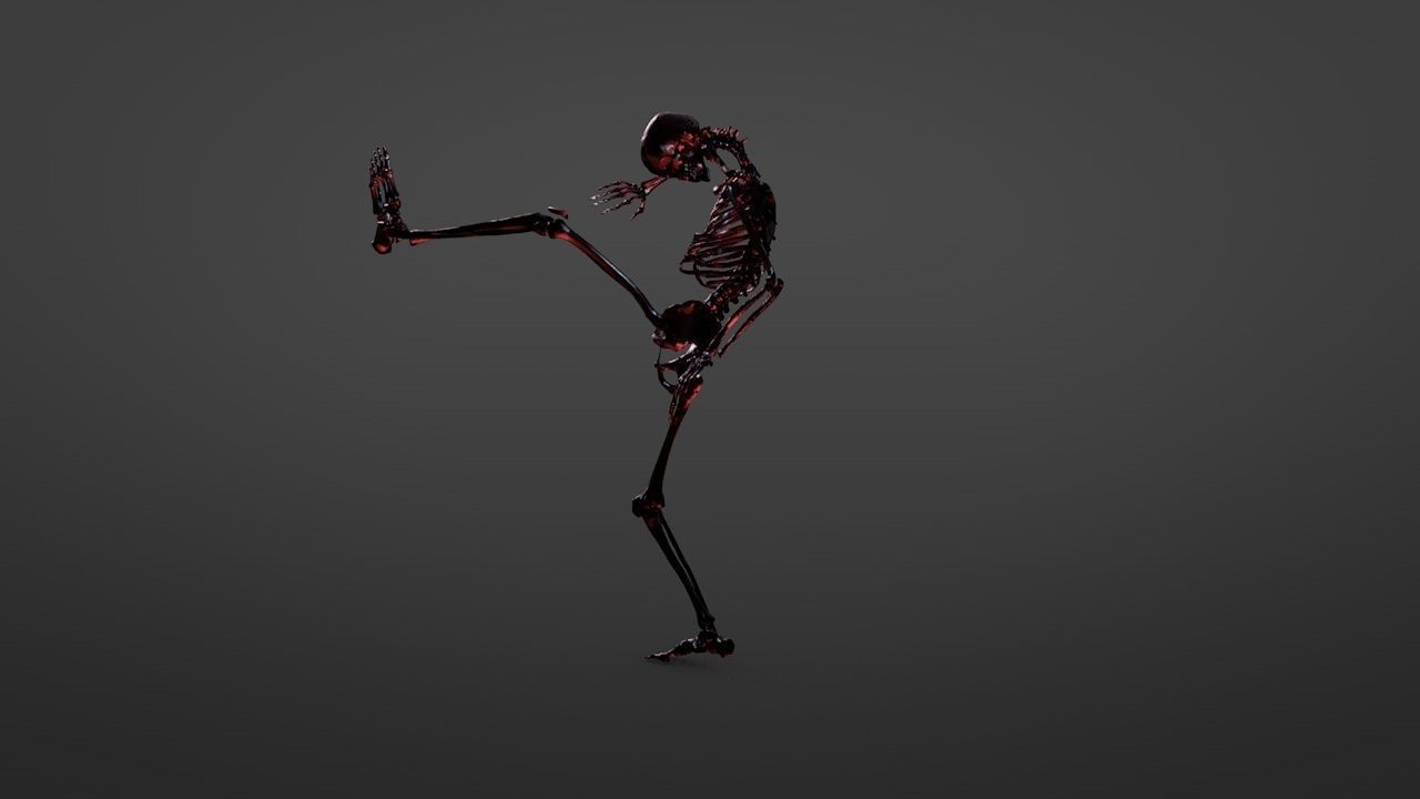 Skeletons Kicking 3D model_3