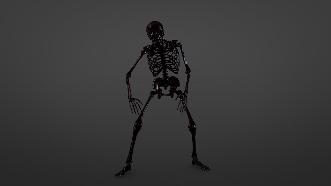 Skeletons Kicking 3D model_5