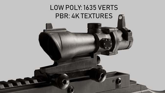 acog scope - low poly PBR Low-poly 3D model