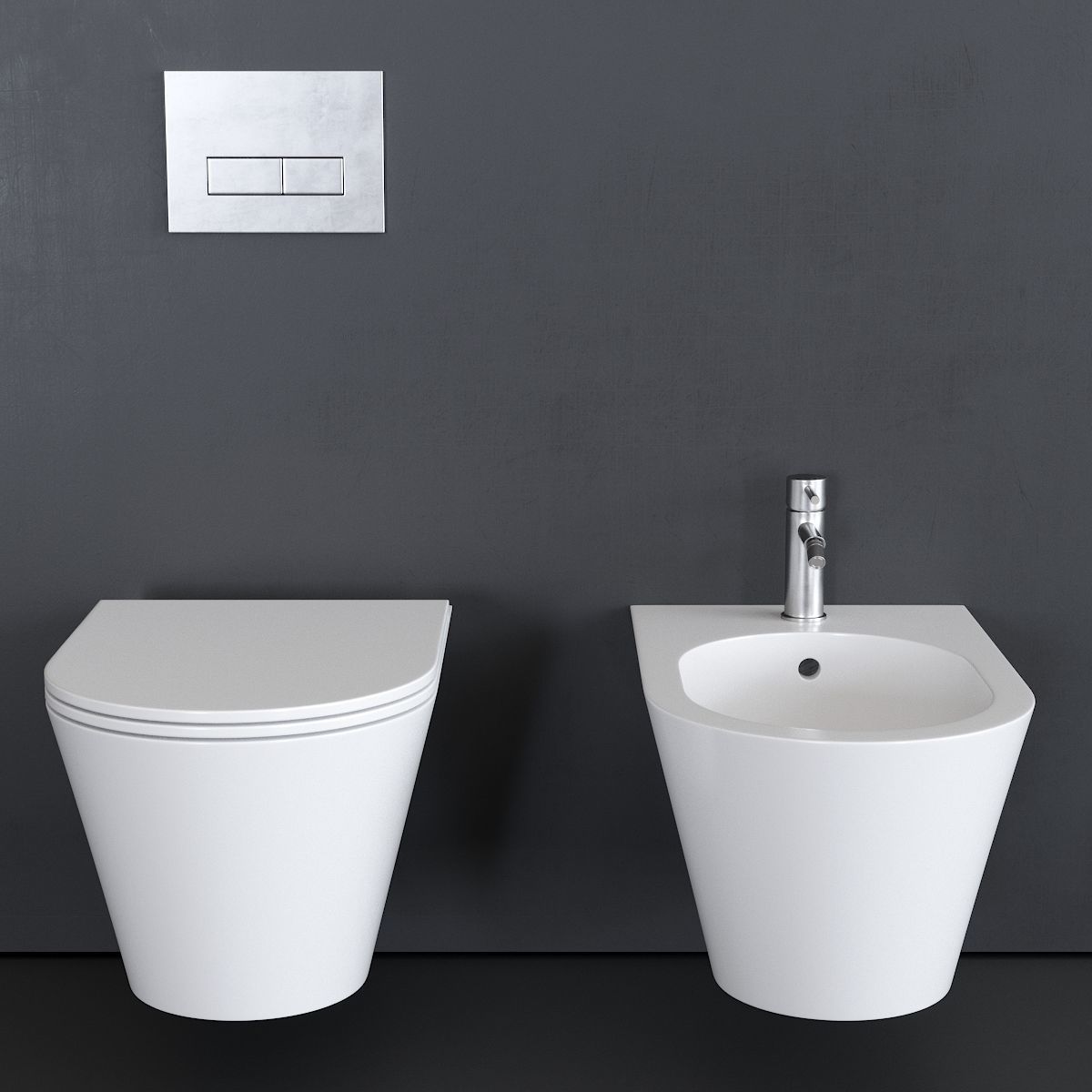 Alice Ceramica Hide Round Wall-Hung WC Low-poly 3D model_2