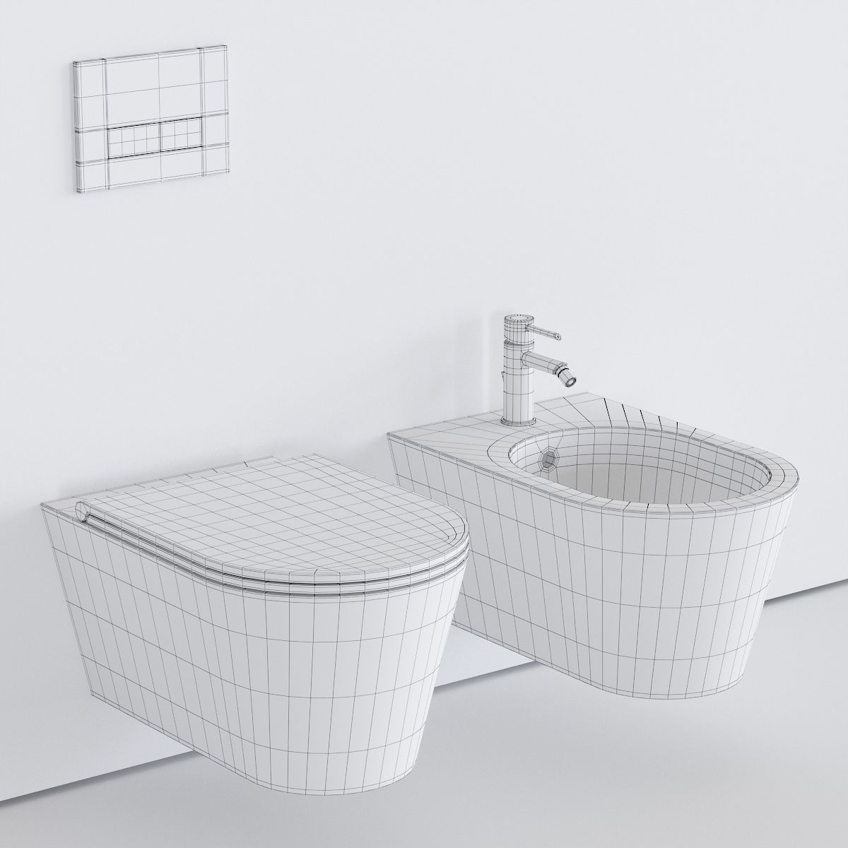 Alice Ceramica Hide Round Wall-Hung WC Low-poly 3D model_4