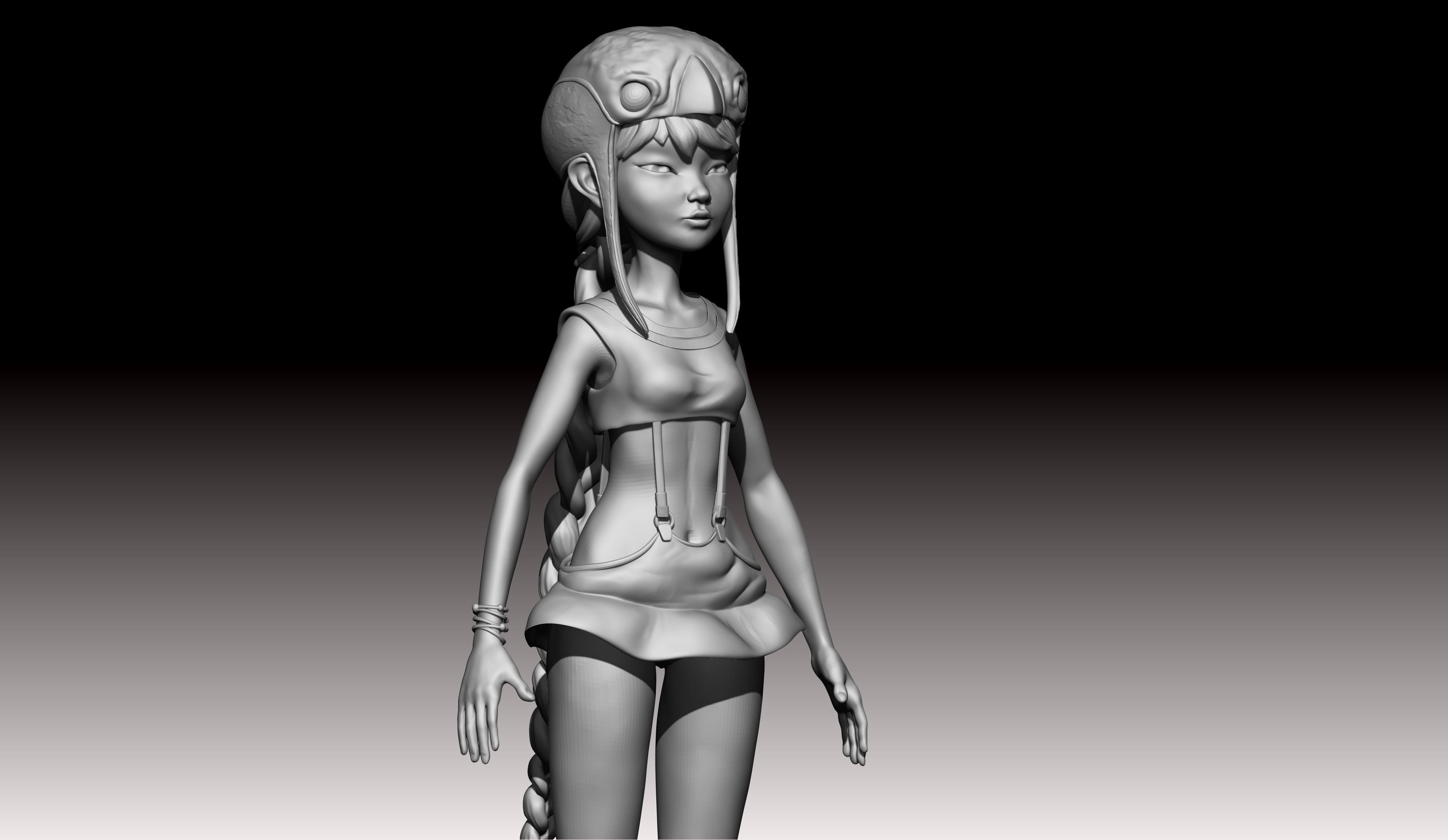 Game Character Lilith Low-poly 3D model_10