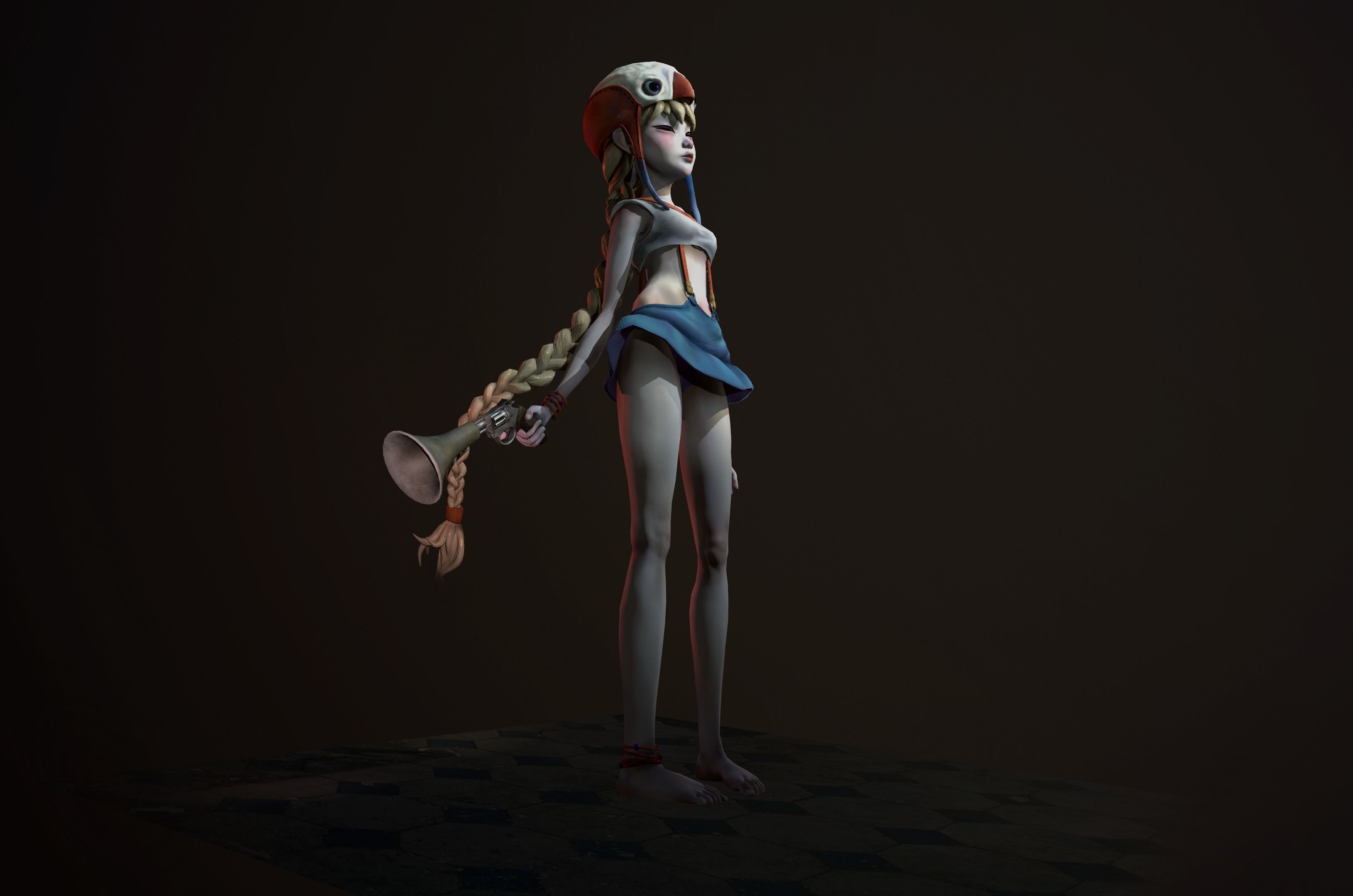 Game Character Lilith Low-poly 3D model_4