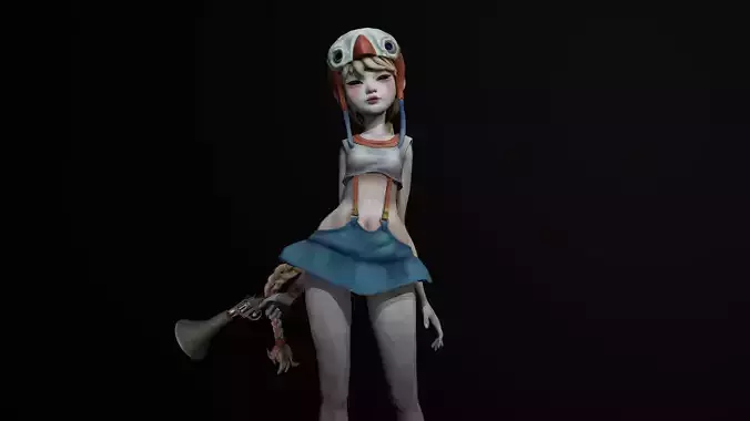 Game Character Lilith Low-poly 3D model