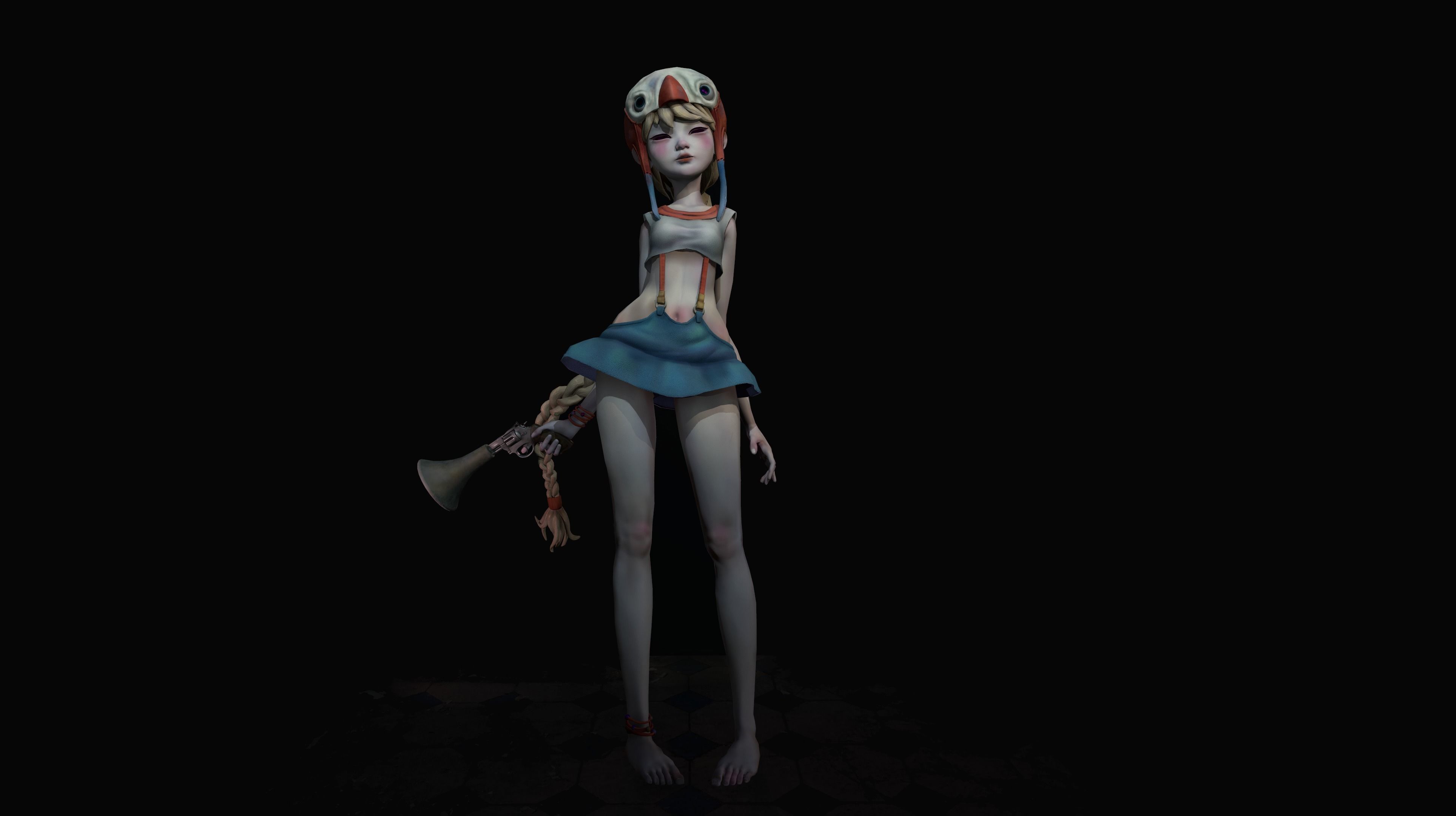 Game Character Lilith Low-poly 3D model_3