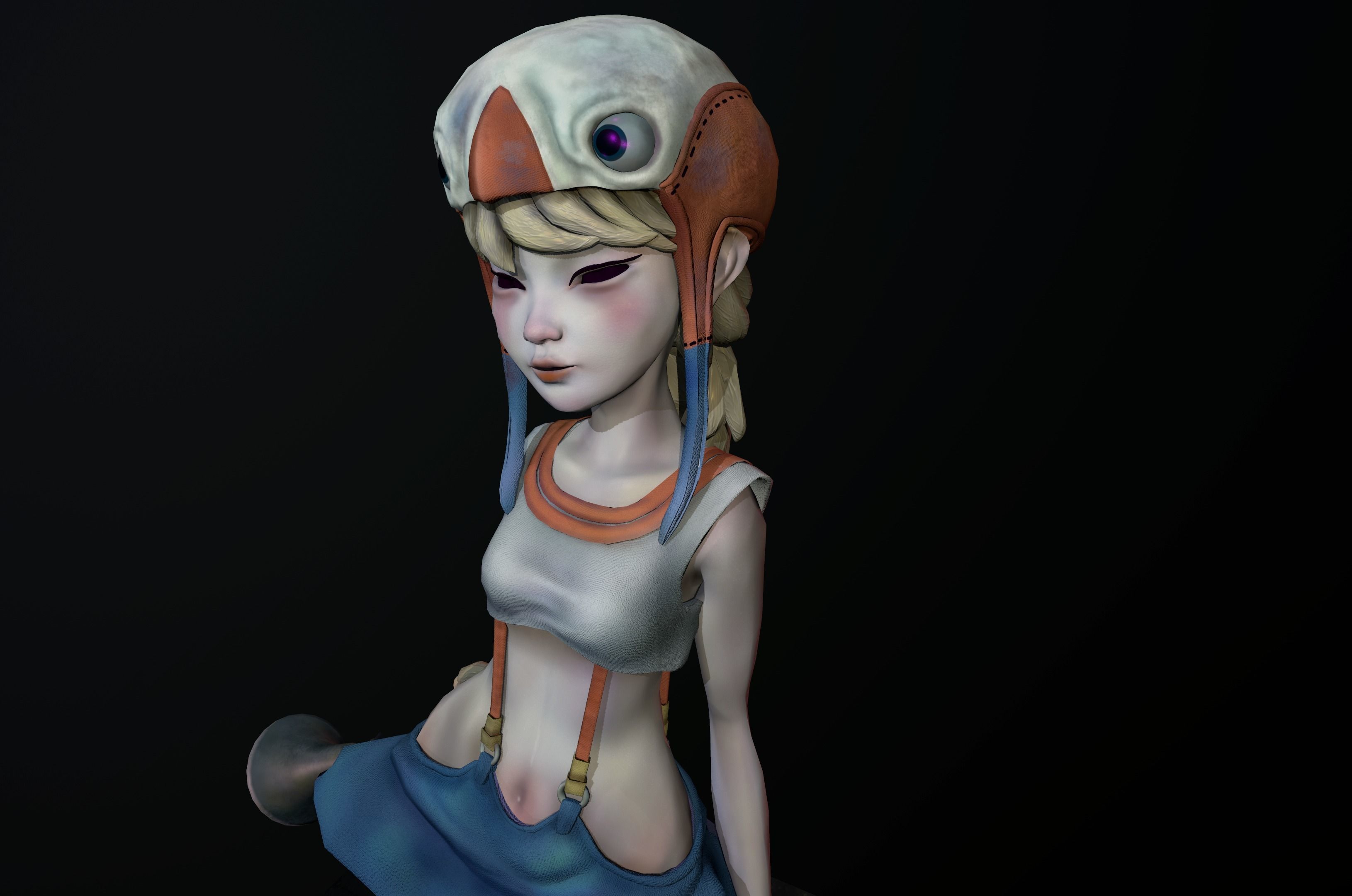 Game Character Lilith Low-poly 3D model_5