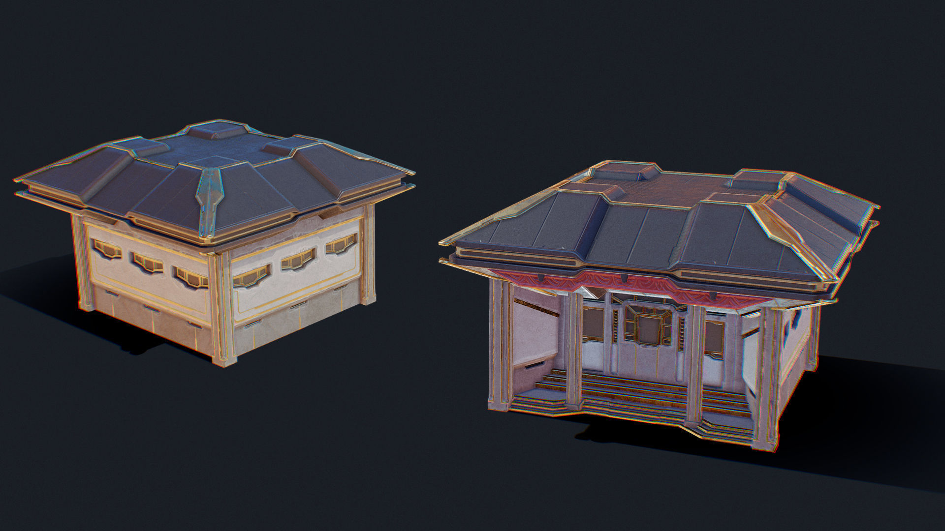 Zen Future Town House 2 Low-poly 3D model_5
