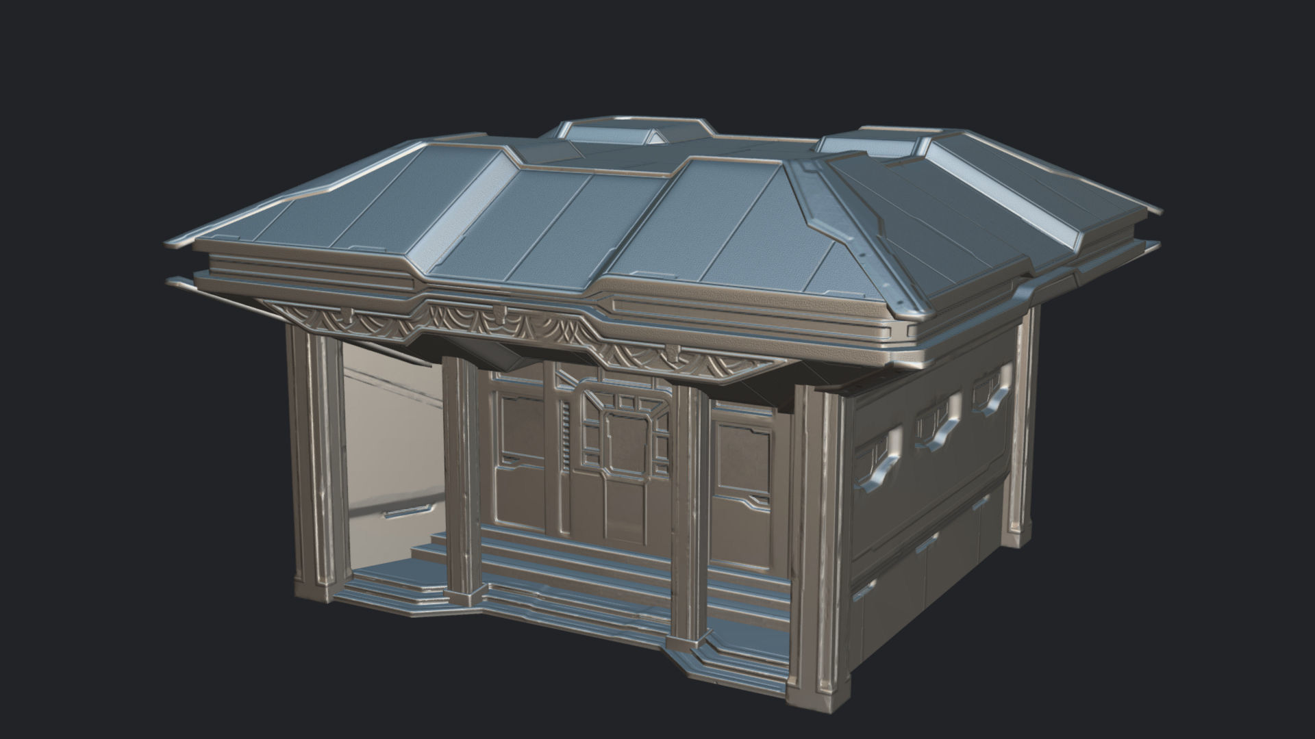 Zen Future Town House 2 Low-poly 3D model_10