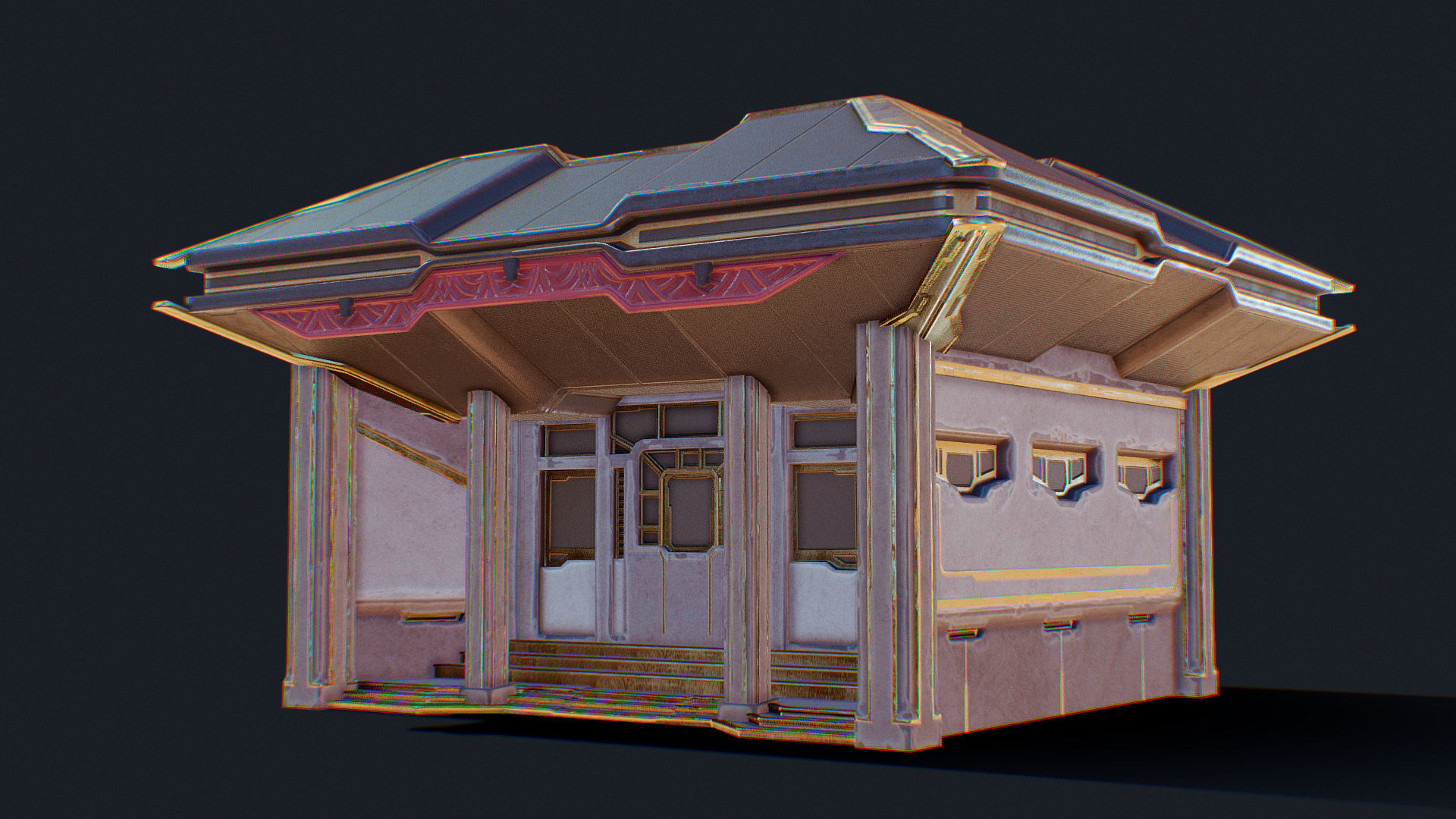 Zen Future Town House 2 Low-poly 3D model_6