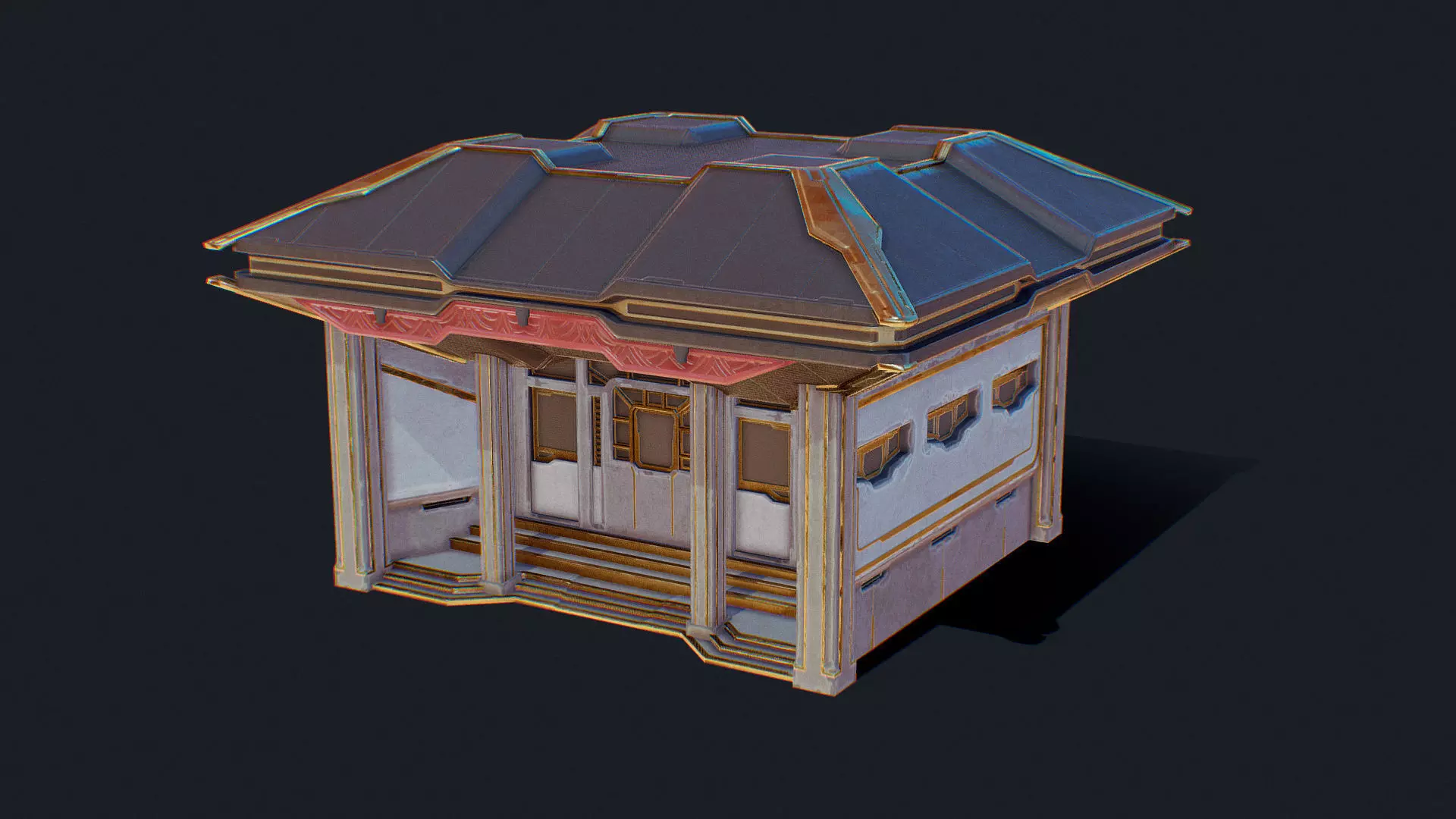 Zen Future Town House 2 Low-poly 3D model_0