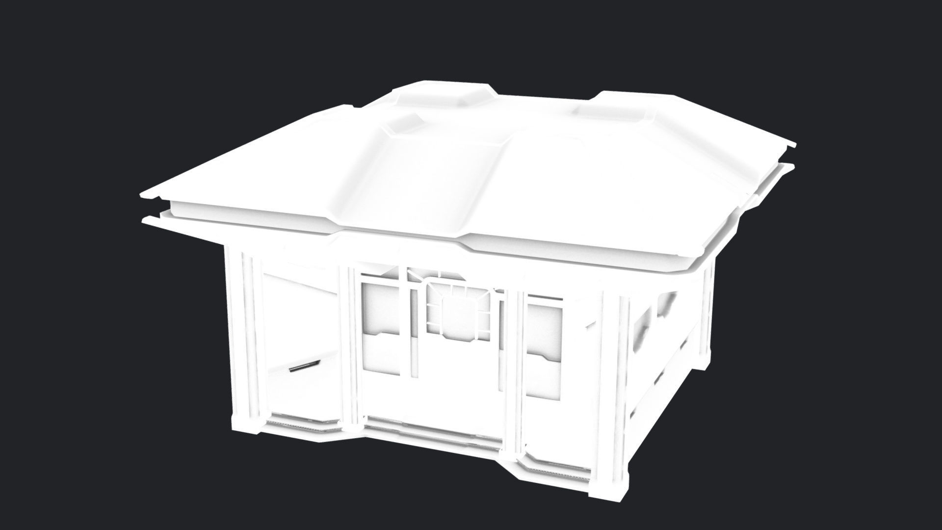 Zen Future Town House 2 Low-poly 3D model_15