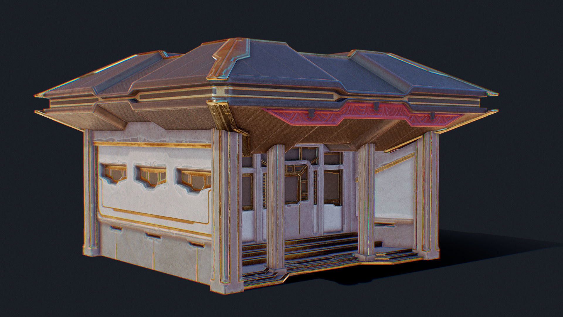 Zen Future Town House 2 Low-poly 3D model_3