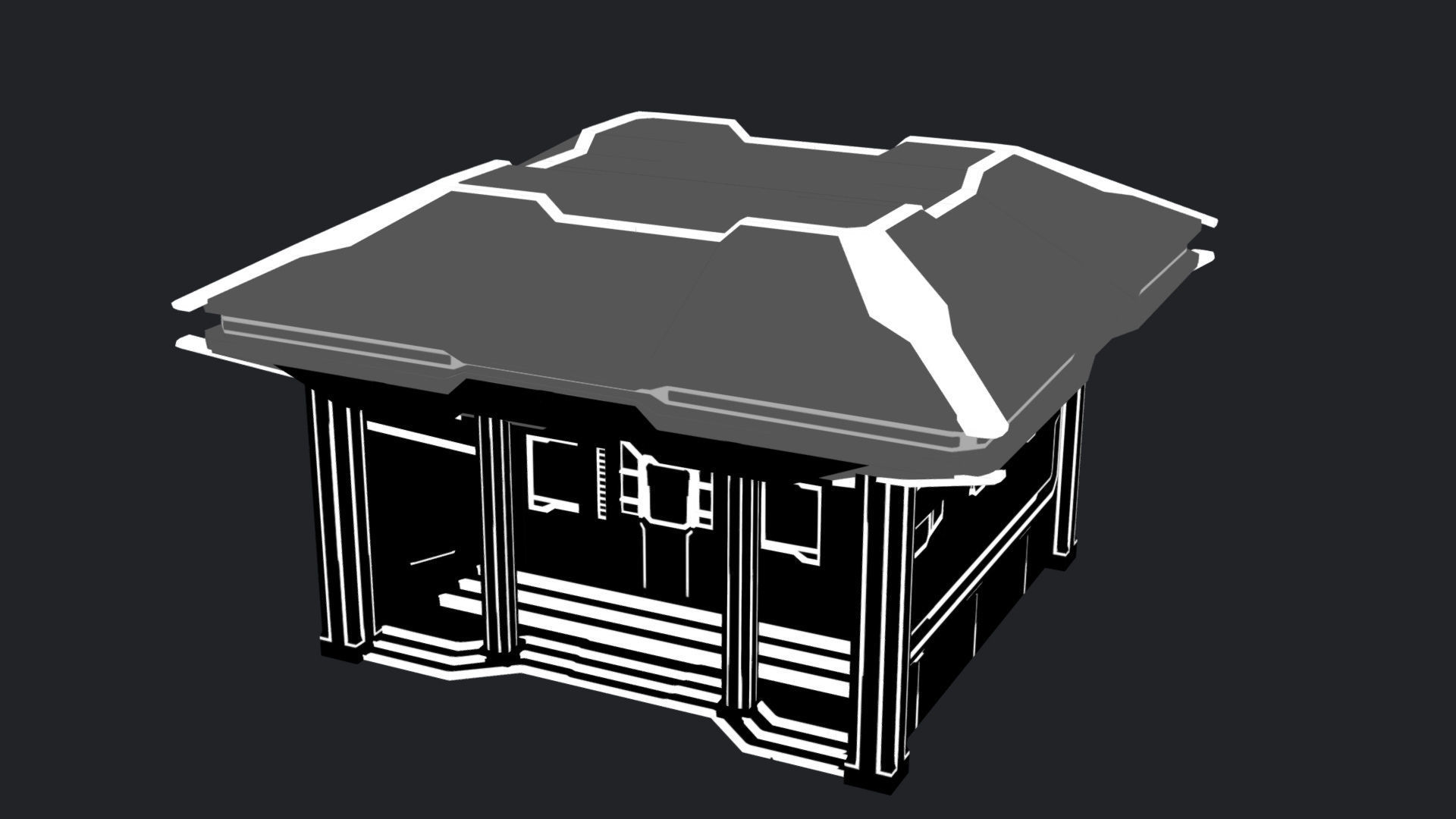 Zen Future Town House 2 Low-poly 3D model_13