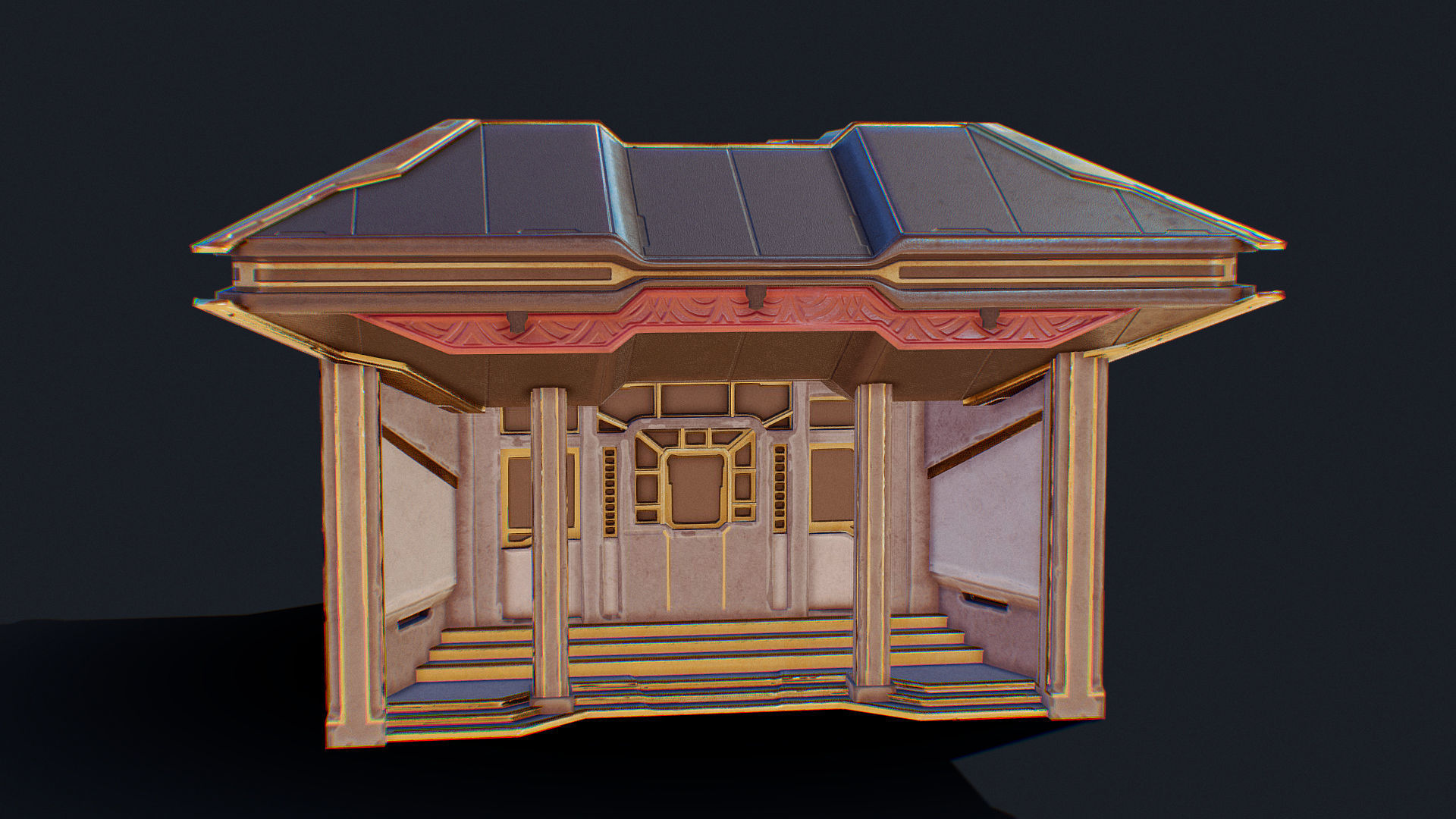 Zen Future Town House 2 Low-poly 3D model_2