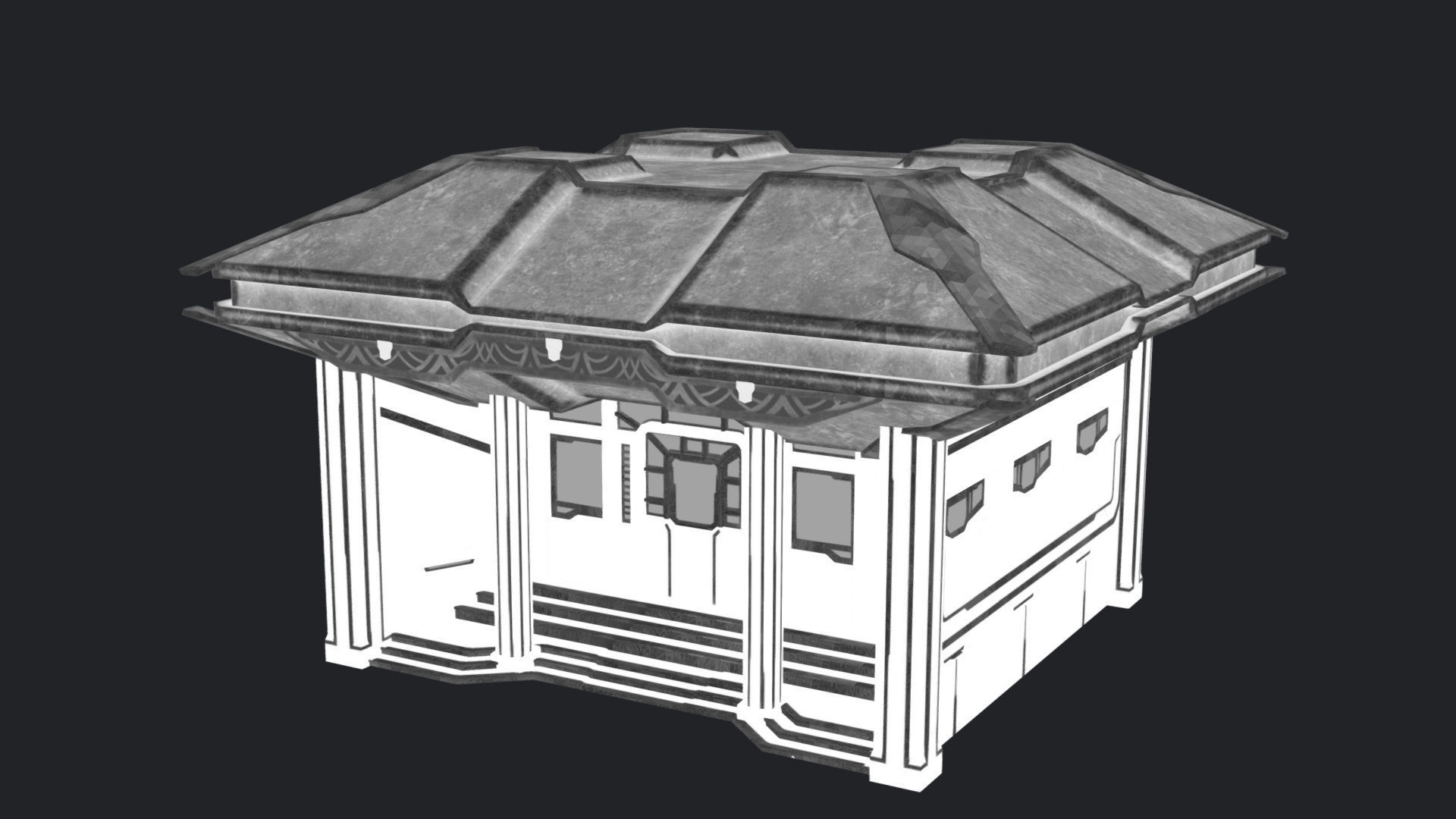 Zen Future Town House 2 Low-poly 3D model_9