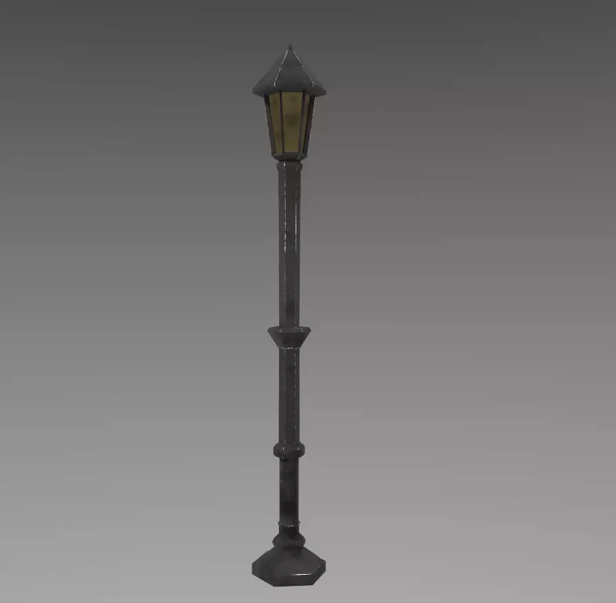 Lamppost old street lamp 3D model_0