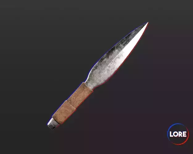 Medieval Common Weapon Throwing Knife Low-poly 3D model
