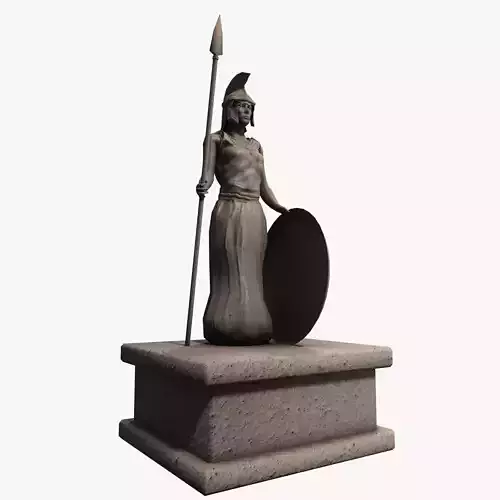 Athena greek stone statue Low-poly 3D model
