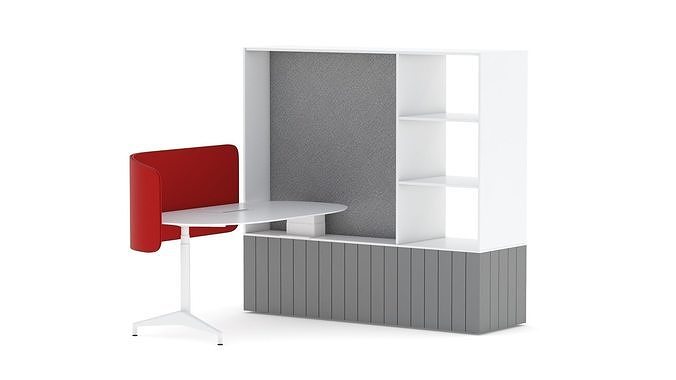 Herman Miller Locale Desk and Cabinet 3D model