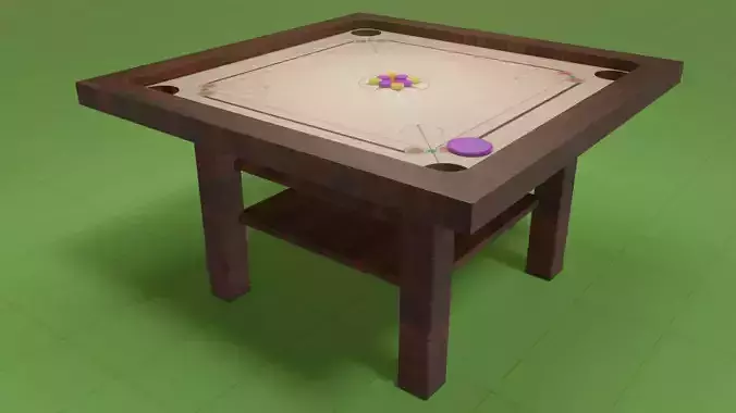 Carrom 3D with all coins and striker - Ready to Use - Animated
